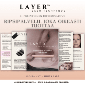 LAYER lash technique koulutus – nopea ripsipalvelu 45 min volyymiripset